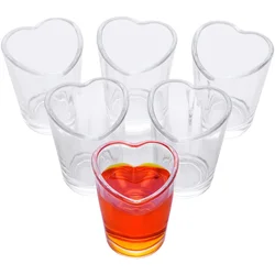 Shot Glasses, 1.5oz Heart Shaped Shot Glass Set of 6/Clear Shot Glasses/Super Cute Shot Glasses/Mini Shot Glasses