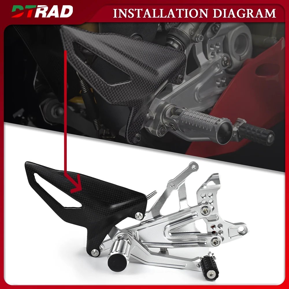 For Ducati Panigale V4 S V4R RearSet  V4 Adjustable Racing Foot CNC Carbon fiber