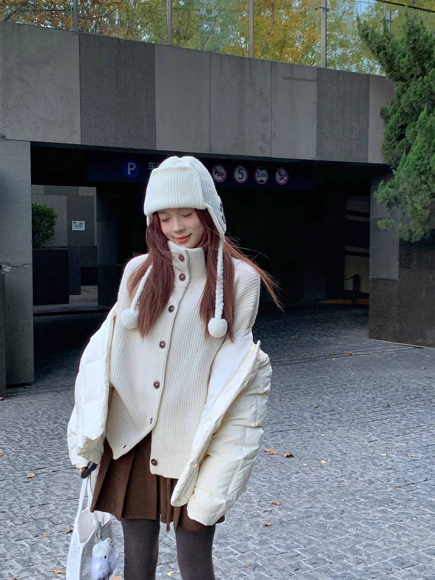 

Loose Knitted Sweater Women's Button up High Collar Long Sve Winter New Sle Casual Loose Fit Korean Faion Top