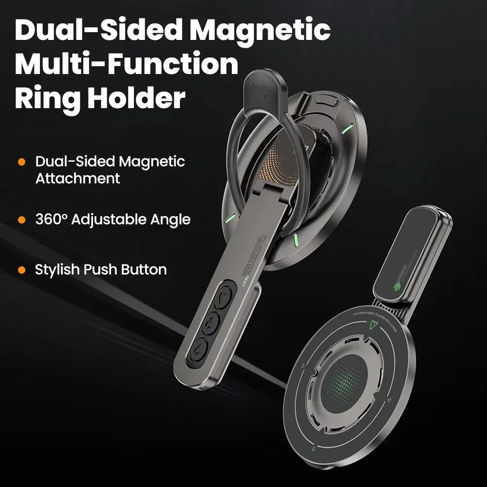 KEBIDUMEI Double-Sided Magnetic Finger Ring Holder Rotate Phone Stand Finger Ring Bracket Portable Lazy Man Stand For Phone