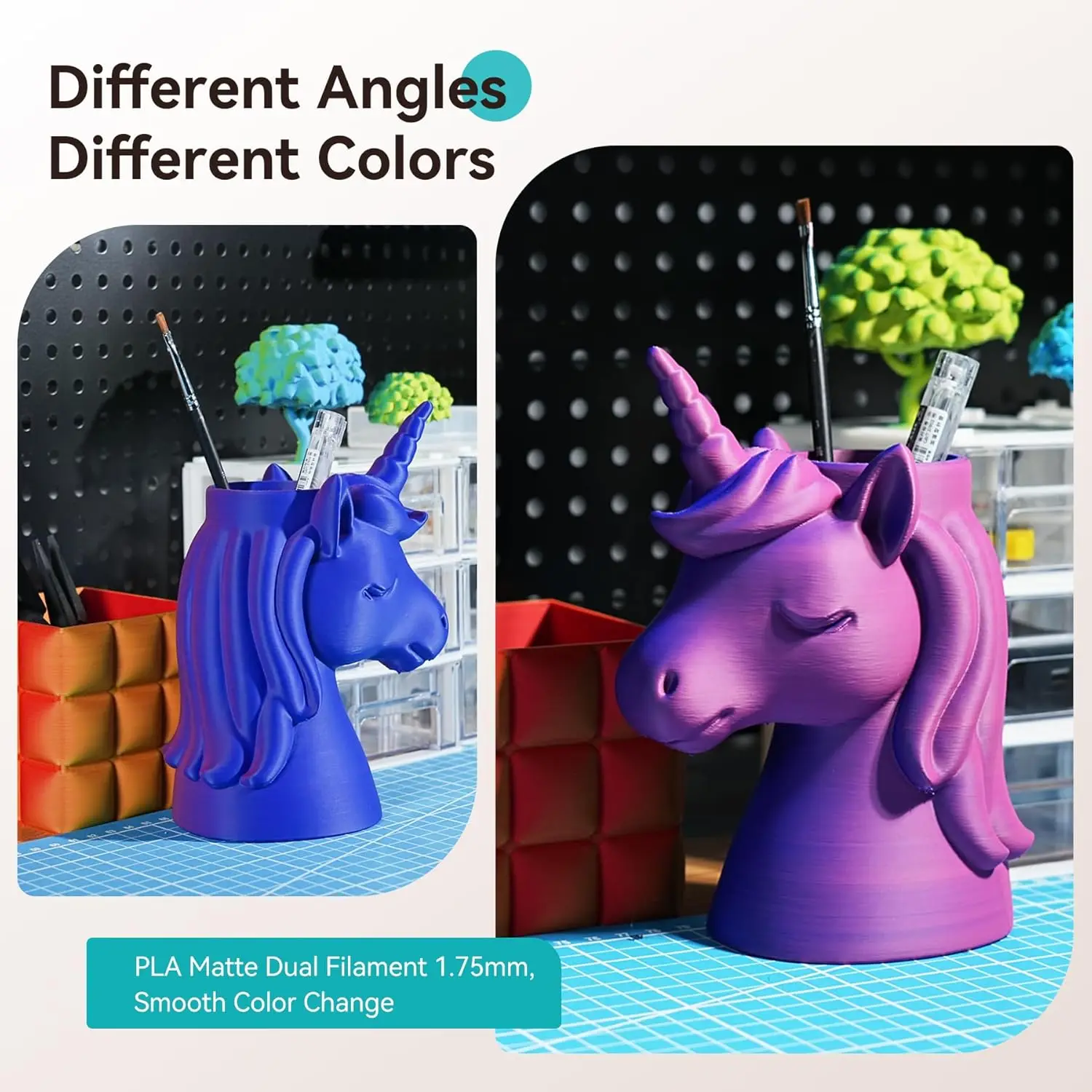 

Филамент SUNLU PLA двухцветный матовый PLA1KG, для 3D-принтеров, высокоточный, 1.75 мм, без спутывания, для MK8, Creality Ender3