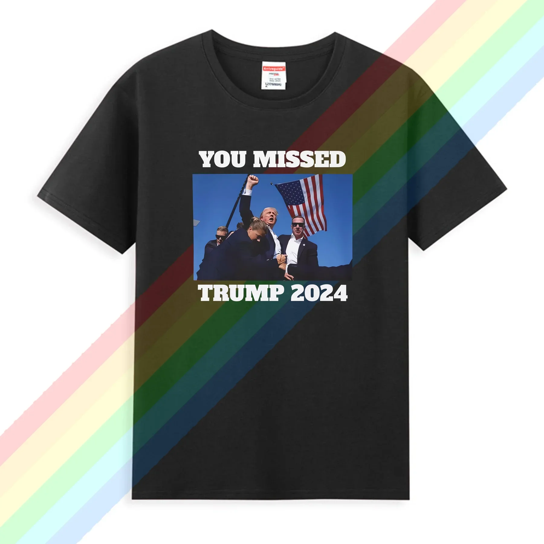 2024 Men T Shirt Casual Donald Trump Never Surrender Shooting Victory T-shirt Graphic Summer Short Sleeves 100% Cotton S-3XL Tee