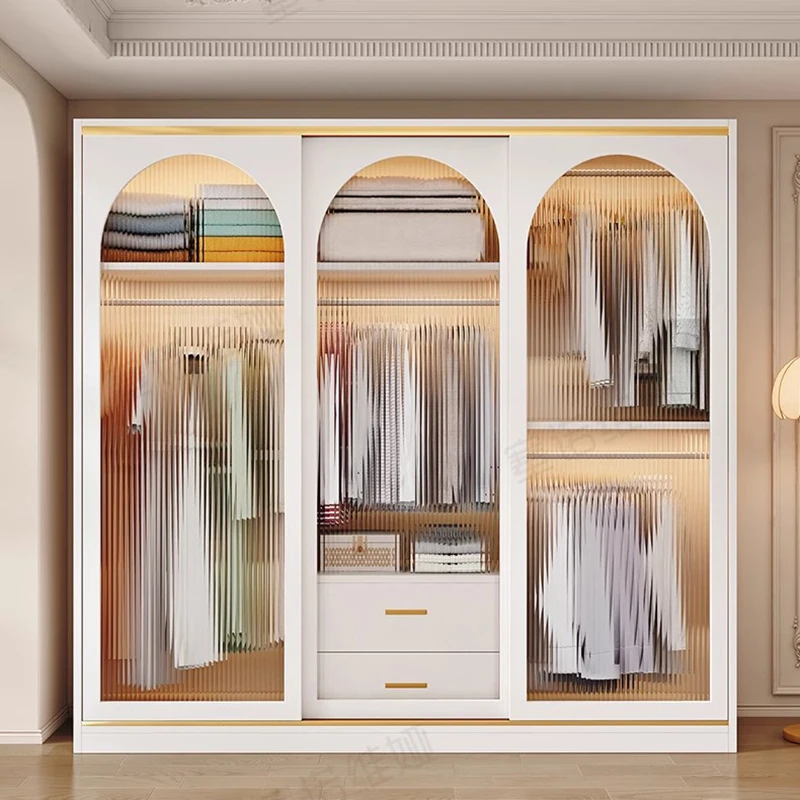 Apartment Storage Wardrobes Mirror Display Clothes Free Shipping Plastic Cabinets Bedroom Organizer Closets Abiertos Furniture