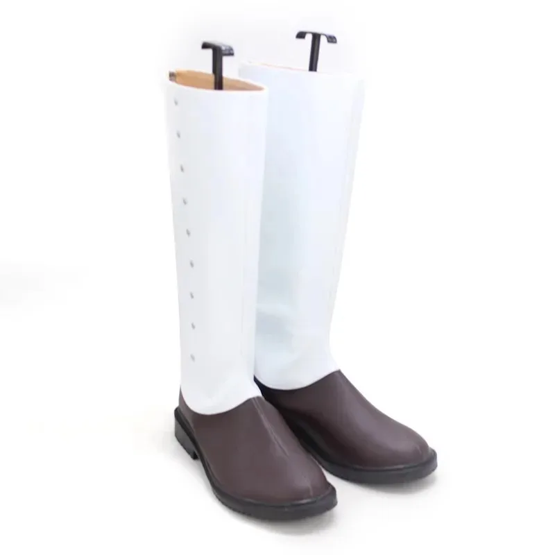 

DY20Golden Kamuy Hyakunosuke Ogata Косплей Костюм Обувь Белые Черные Сапоги из искусственной кожи ручной работы25