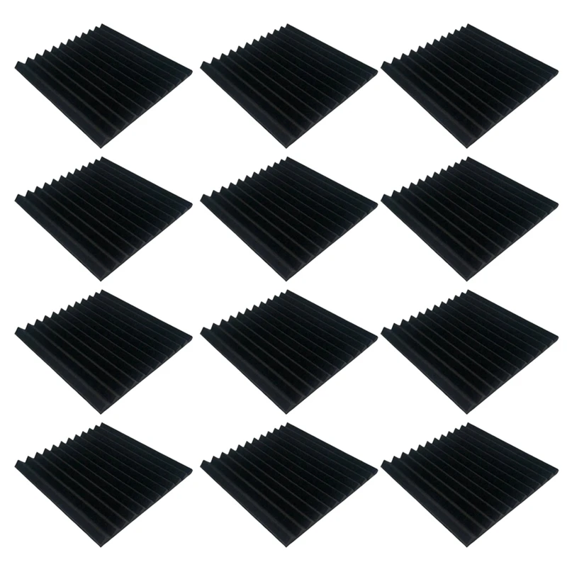 M11k12pcs Acoustic Foam Studio High Density Soundproofing Foam Sound Absorbing Material Door Isolation Home Decoration