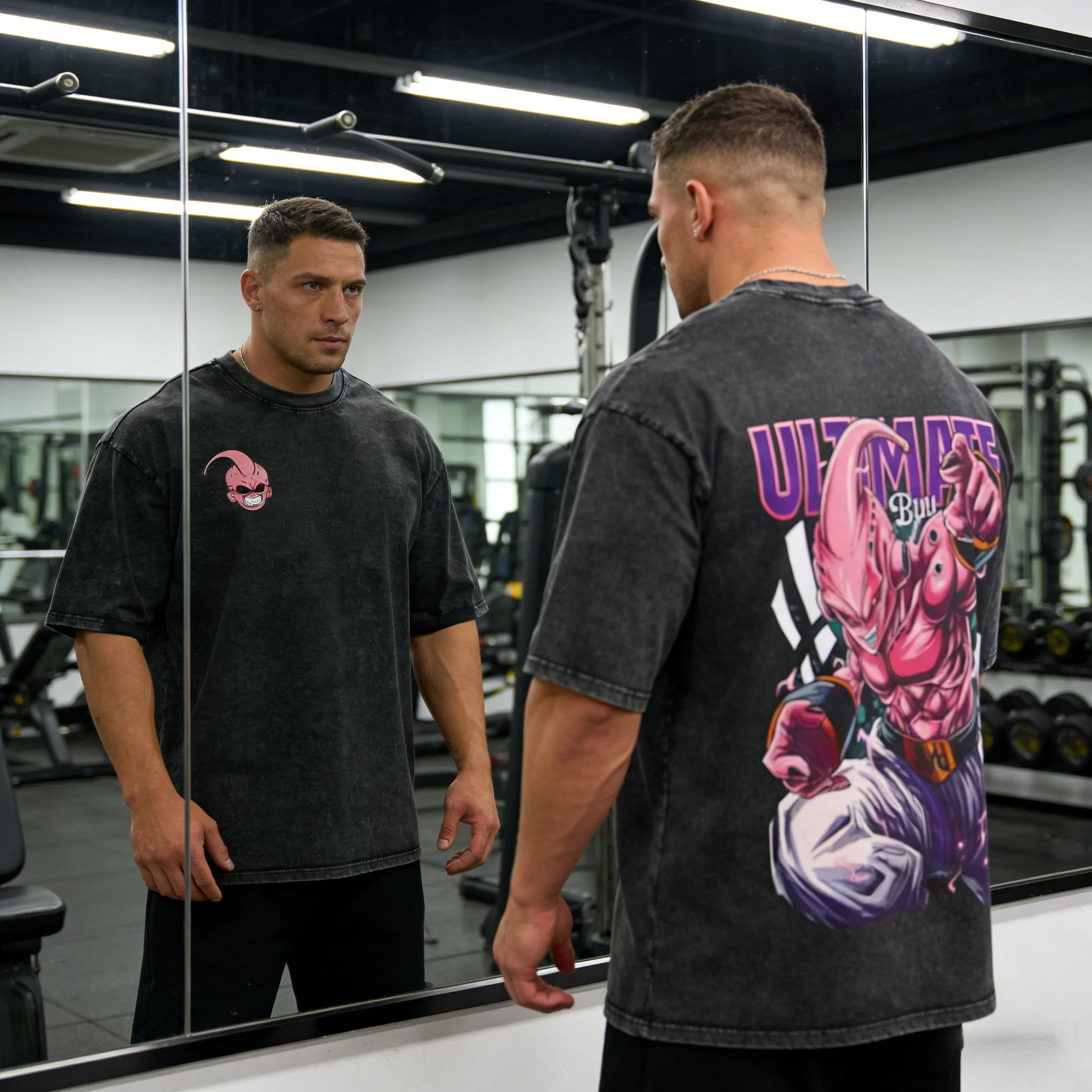 2026 Sommer Retro Dragon Ball Buu Herren T-Shirt 100% Baumwolle Gewaschen Oversized Gym Top Ultimate Buu Print Vintage Familien-Matching