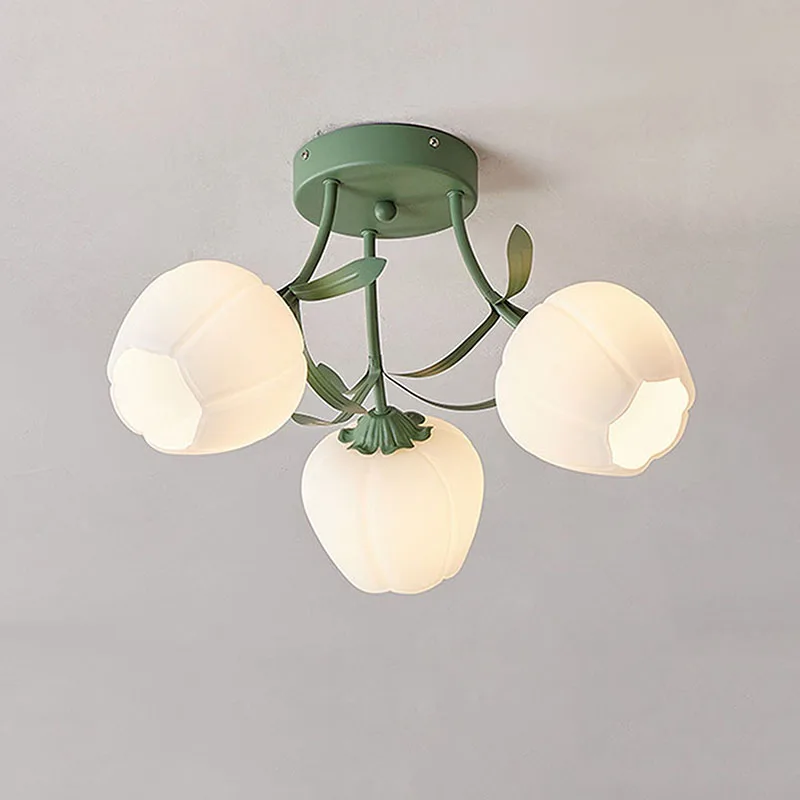 

Французский креативный цветочный бутон, освещение в масляном стиле, украшение для гостиной, подвесной светильник, дизайнерская столовая, спальня, светодиодный потолочный светильник