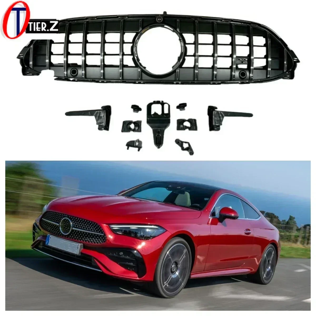 New Style Front Bumper GT Grilles for Mercedes Benz CLE Coupe C236 W236 CLE300 CLE63 CLE260 2024 ABS Car Accessories Styling