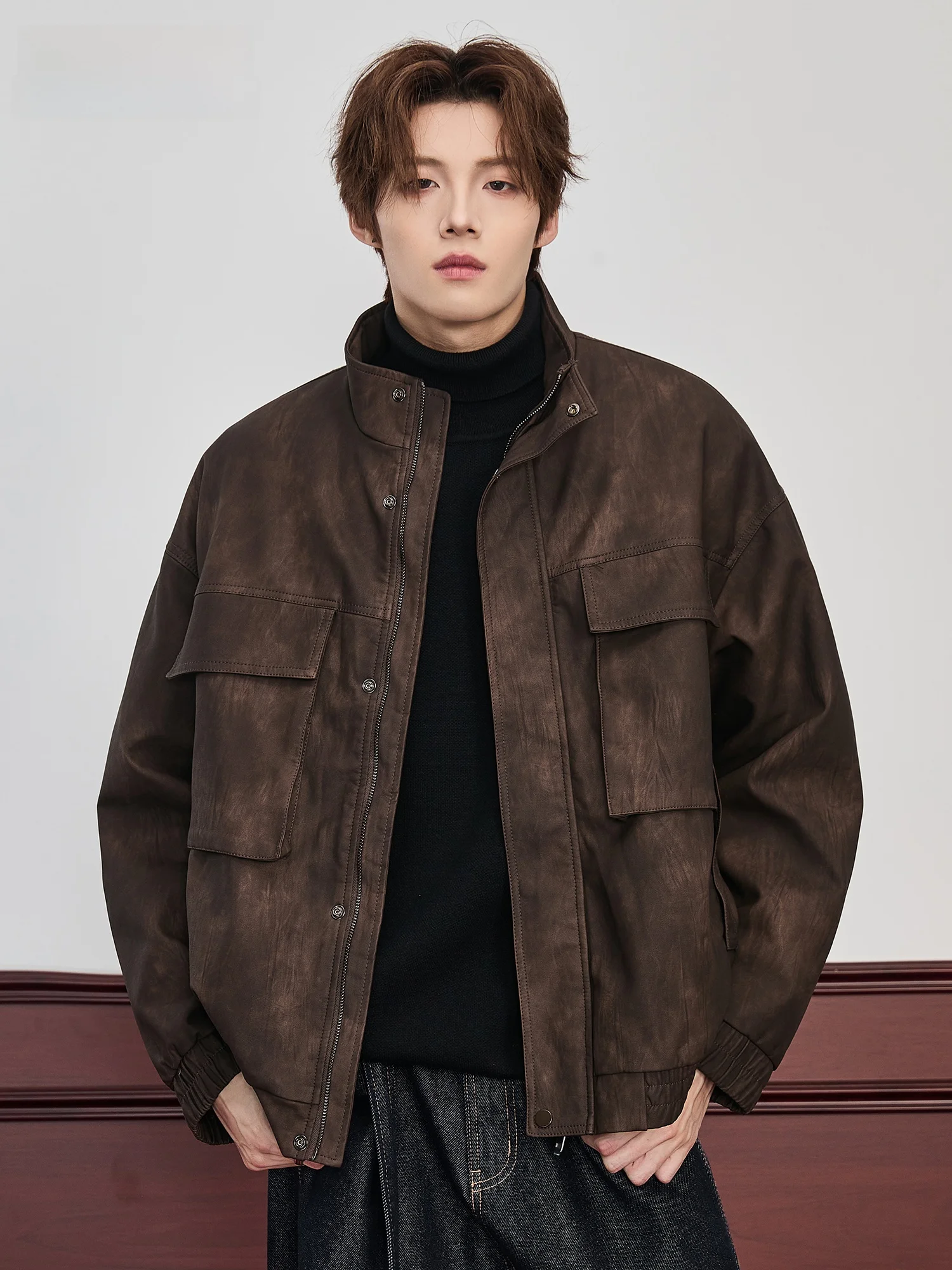 

Мужская кожаная куртка Mark Fairwe Thiened, повседневная одежда, осень-зима, новая модная брендовая свободная рабочая одежда Jaet