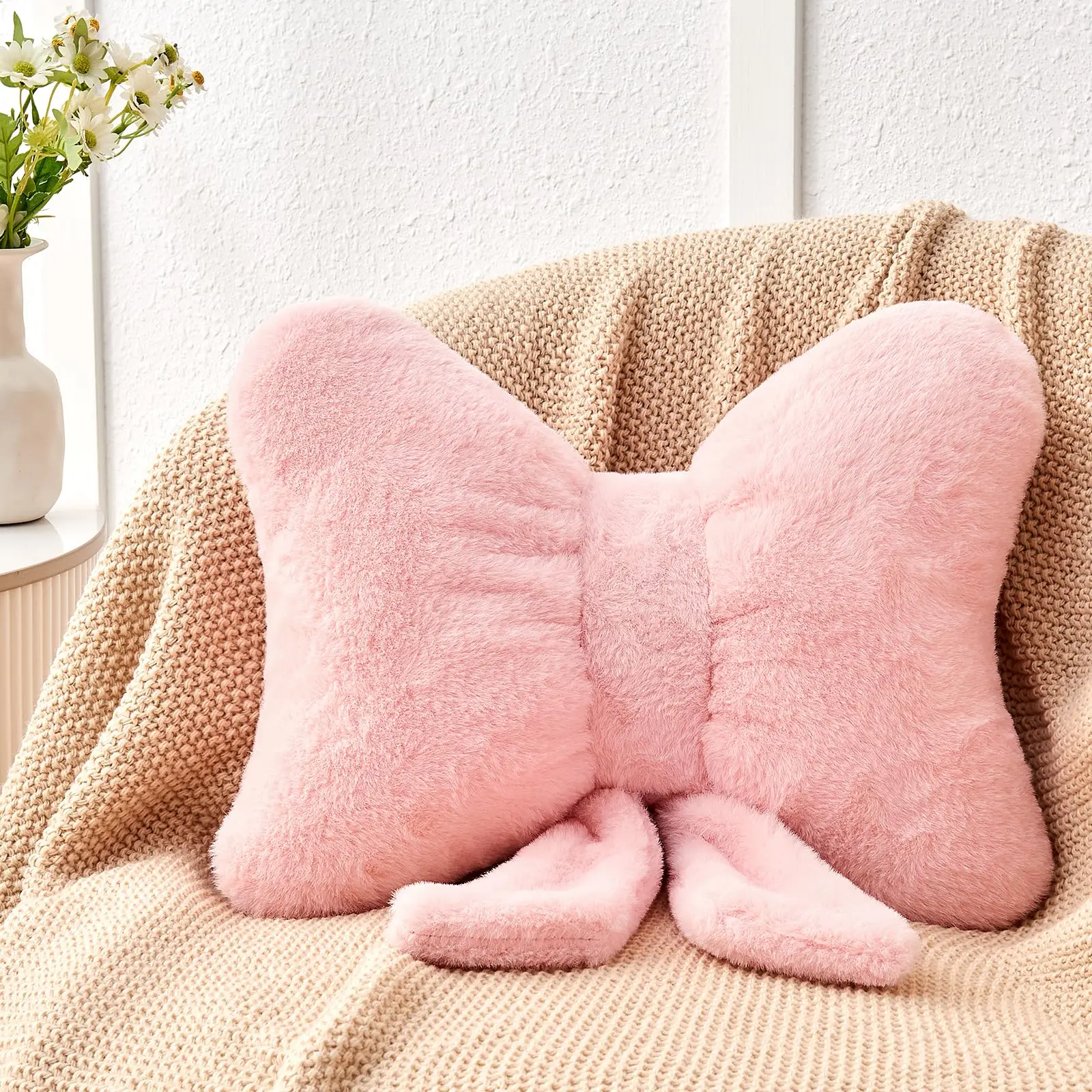 Pink Bow Pillow, Bo… - image