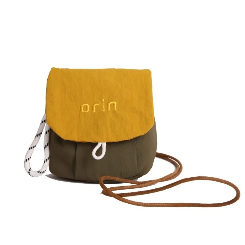 Portable Cloth Neck Hanging Bag Mini Contrast Color Children Coin Purse Headphone Bag Korean Style Small Item Bag Girl