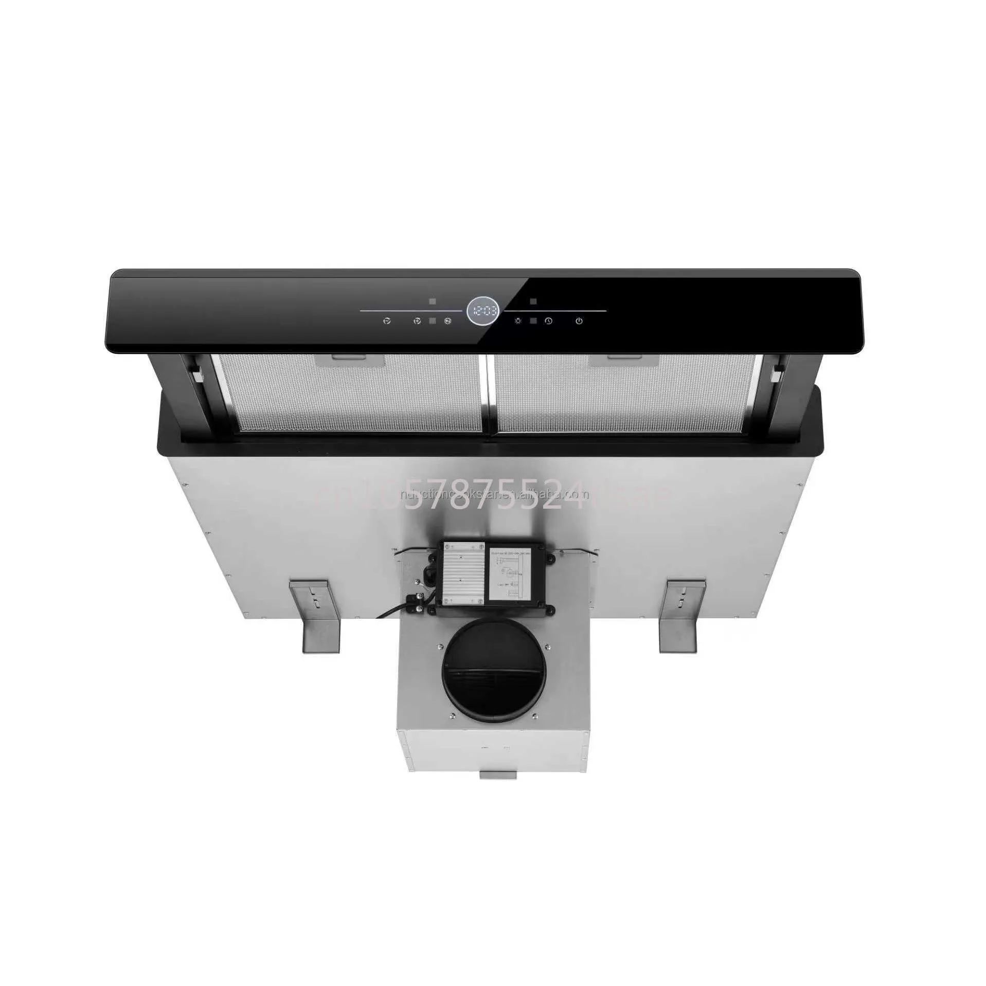 90cm Ultra-Thin Slide-Out Downdraft Range Hood Automatic Lifting Kitchen Ventilated Hood with Slim Installation
