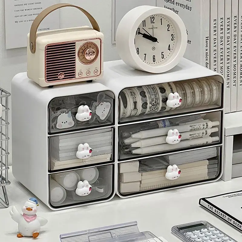 Desktop Organizer Drawer Box Desk Pen Holder Hair Accessories Storage Shelf Cosmetic Stationery Storage Box Home School Office