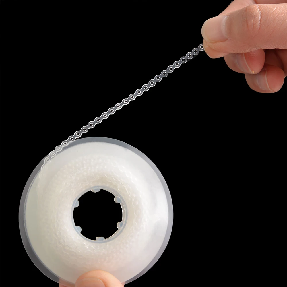 3 Rollen AZDENT Dental Kieferorthopädisches elastisches Ultra-Gummi-Power-Chain-Band, transparent, Farbe, Größe lang, kurz, durchgehend, 15 Fuß/Rolle – Detail 7