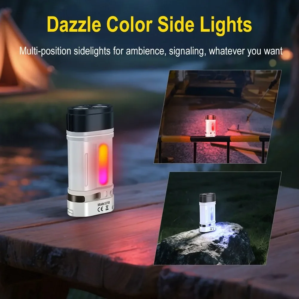 BORUiT U10 EDC مصباح ليد جيب Max.880LM ضوء العمل المغناطيس الشعلة مع كليب IPX4 مقاوم للماء التخييم فانوس الجيب