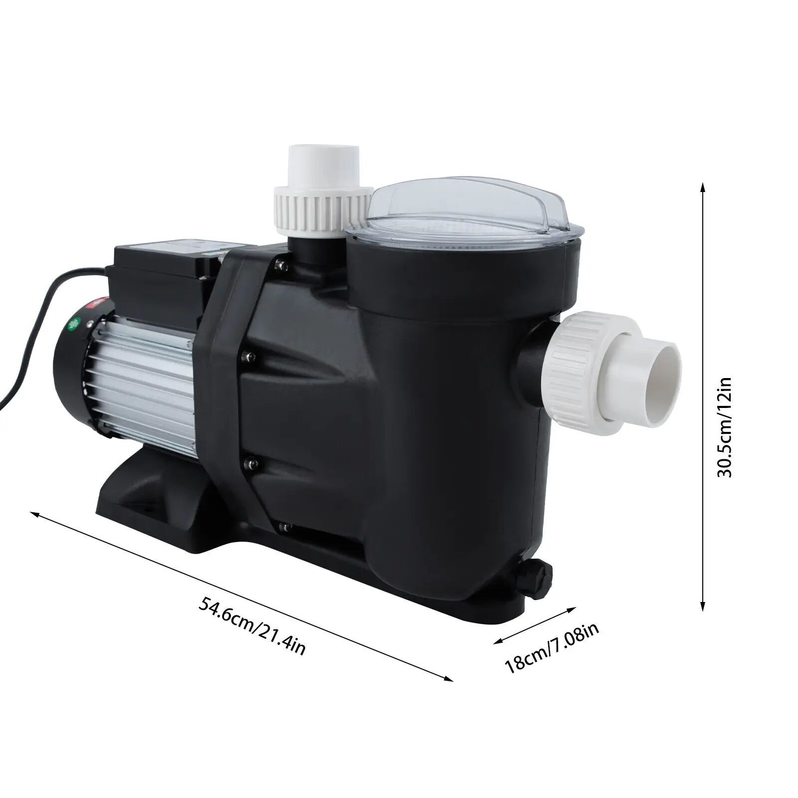 Bomba de piscina de tierra de 1,5 HP 105 GPM – Bomba de piscina de una sola velocidad de 52 pies con temporizador, 110 V