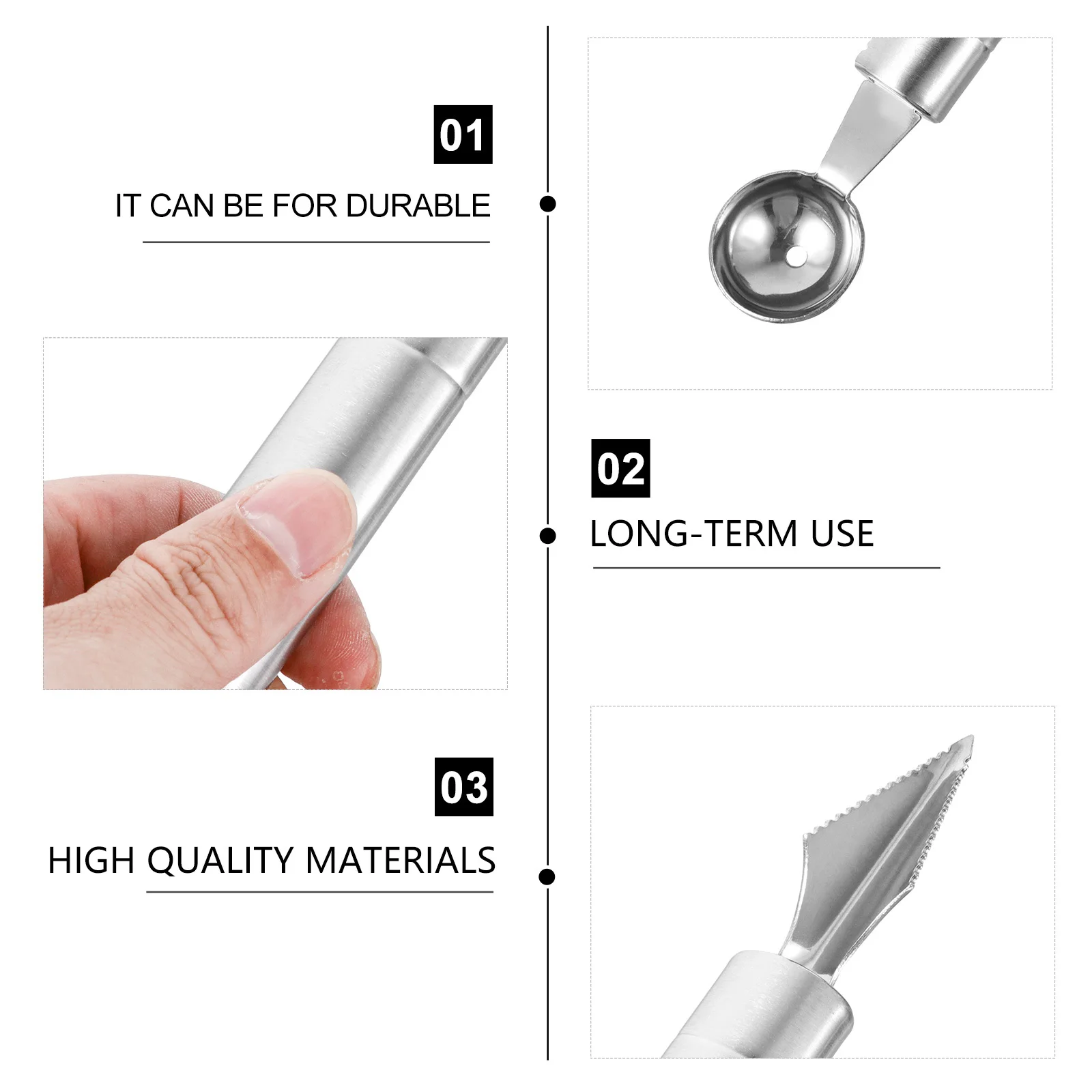 

2Pcs Fruit Baller Ice Cream Scoop Stainless Steel Ergonomic Spoon Lightweight Double Ended Dessert Scoop for Ice Cream