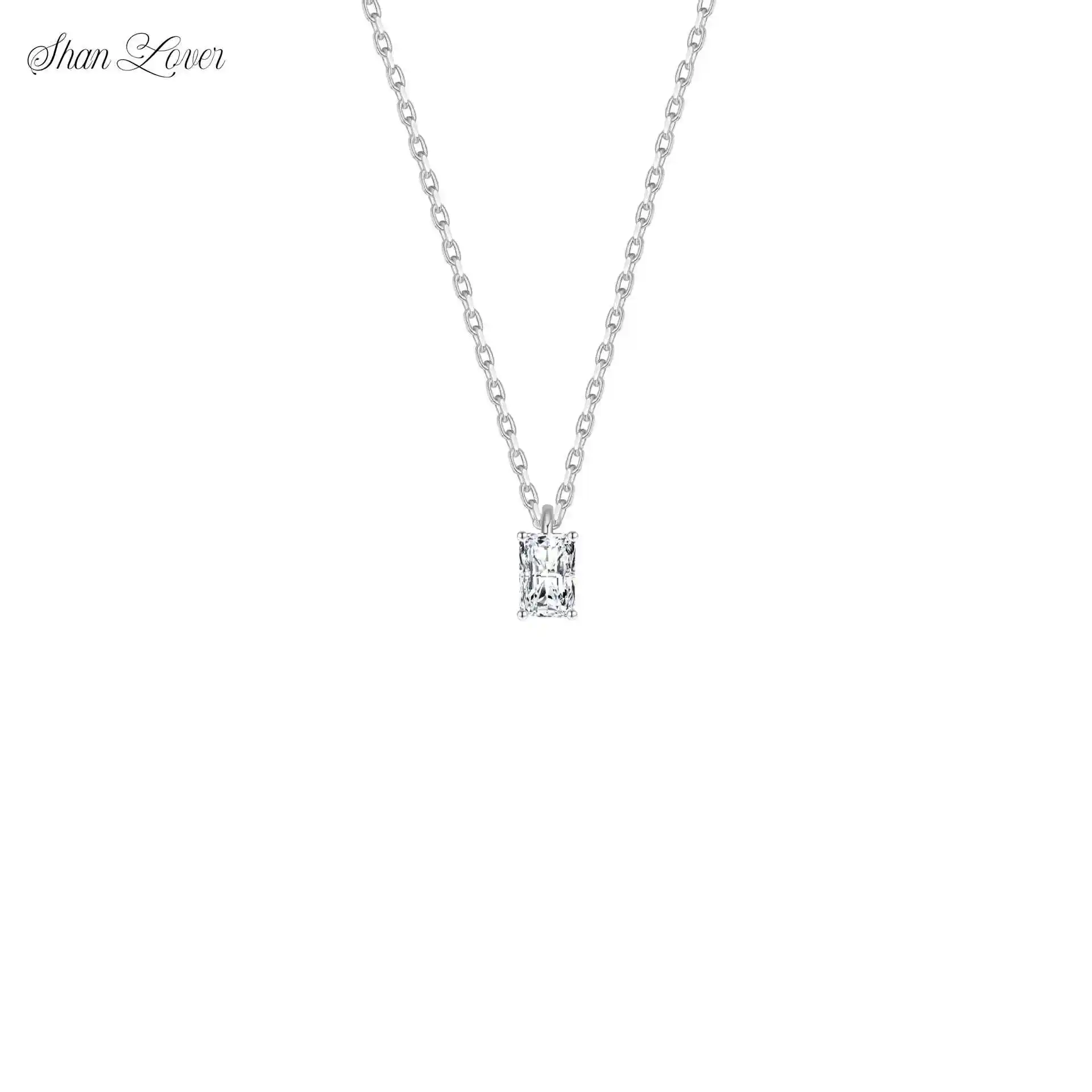 

ShanLover Luxury Brand Simple Style Real 925 Sterling Silver Jewelry High-End Quality Diamond Necklace For Women Pendant Jewelry