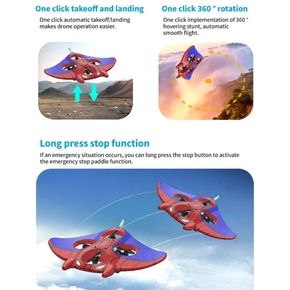 Foam Remote Control Plane 2.4GHz 4CH Stunt Roll RC Spider Quadcopter Crash Resistance Cool Light Foam RC Airplanes Kids Adults