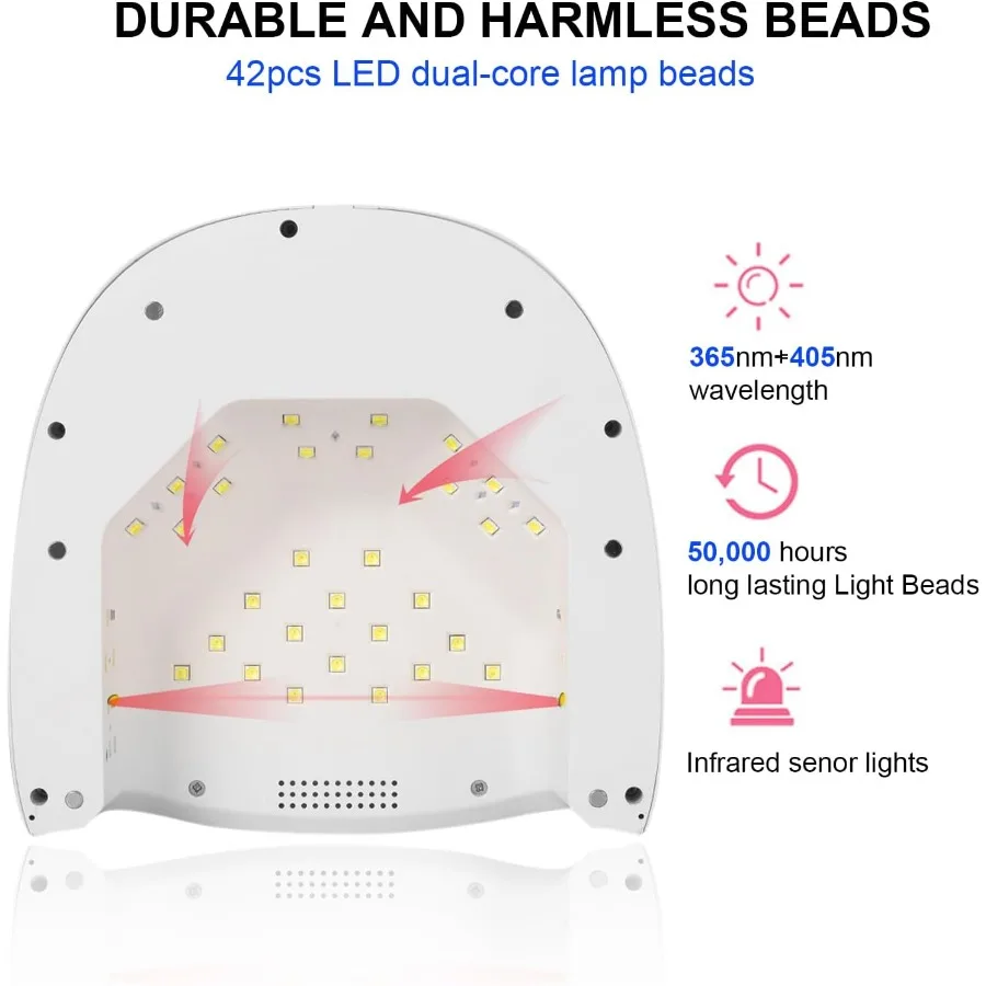 เครื่องอบเล็บยูวีแอลอีดี 60W สำหรับมืออาชีพ แบบชาร์จไฟได้ สำหรับอบเจลยาทาเล็บ แห้งเร็ว พร้อมตั้งเวลา 4 ระดับ