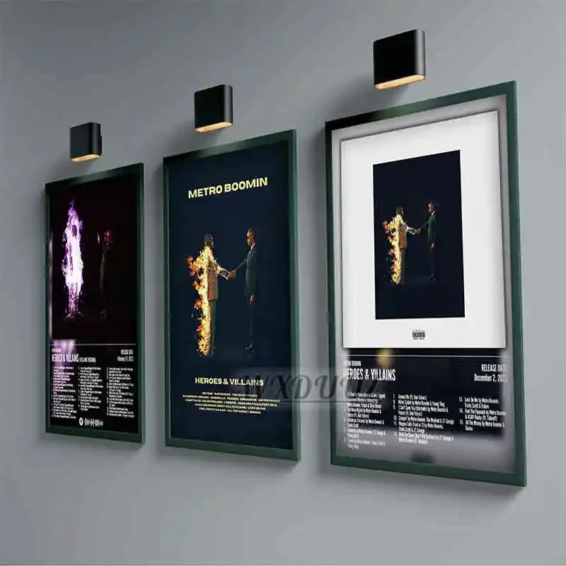 البوب الراب ألبوم الموسيقى غطاء مترو بومين مغني الراب الهيب هوب روك رجل عبر قماش جدار طباعة الفن ديكور غرفة النوم المنزلية #1