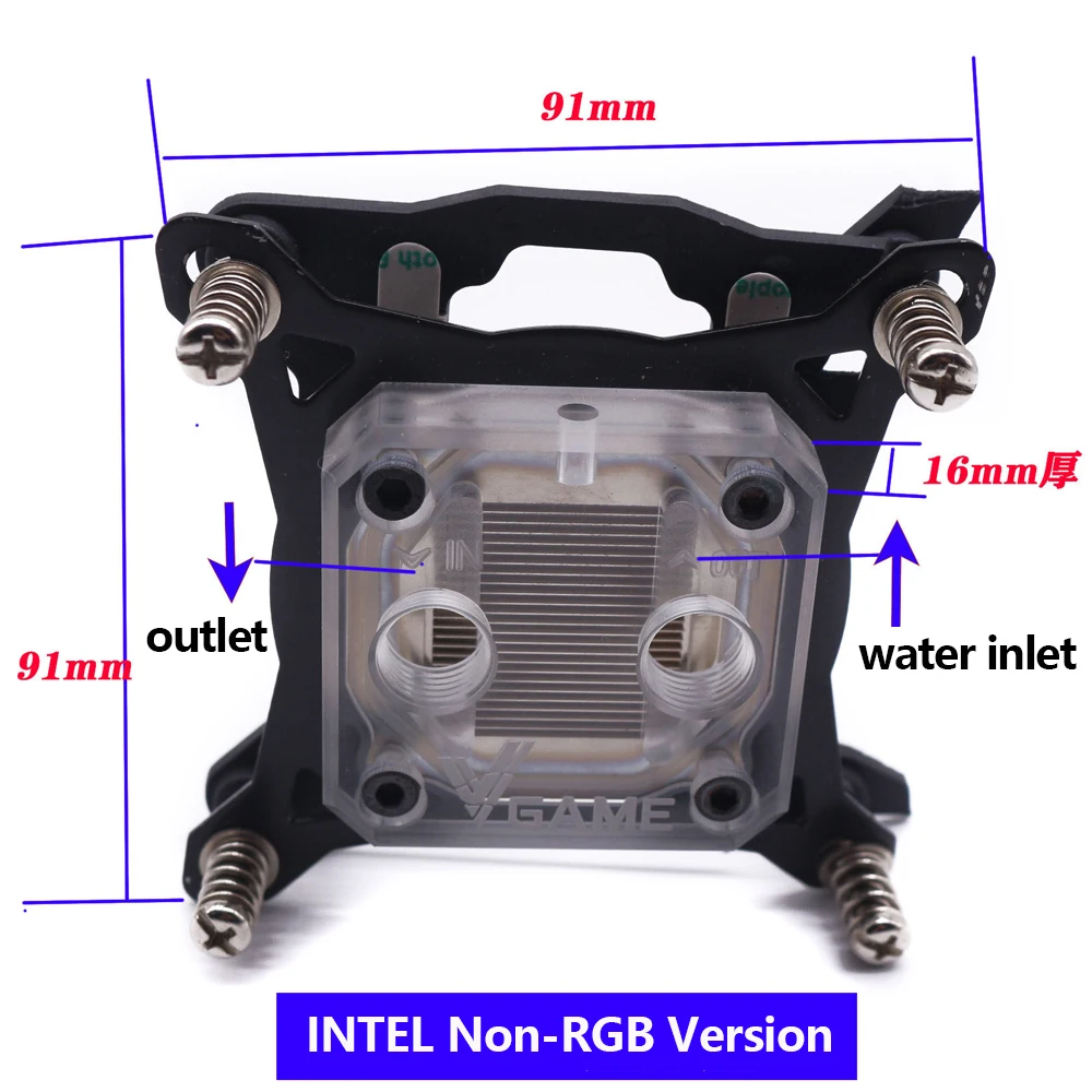 For Intel AMD Split CPU Water Cooled Head Computer Micro Channel Jet Supports AM3 AM4 AM5 LGA151X 1200 2011 2066
