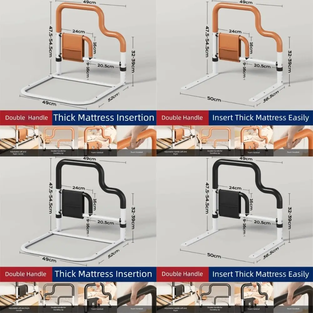 Protector de riel de cama ajustable, barandilla lateral anticaída resistente, barandillas de noche, barrera de cama de seguridad antideslizante asistiva para discapacitados