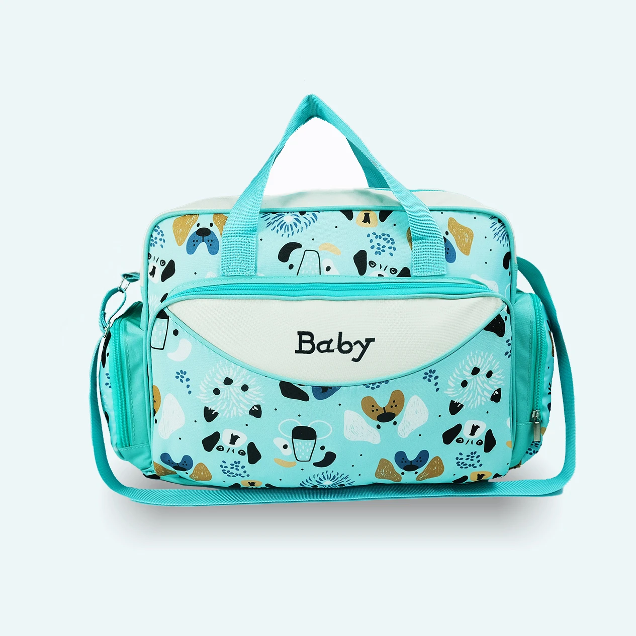 Lightweight Large capacity fashion waterproof cartoon bear One shoulder oblique span bag Mom bag portable mommy bag diaper bag