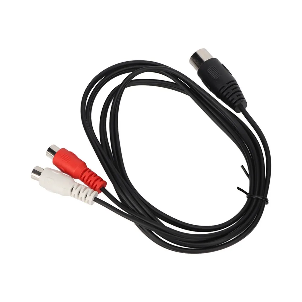 4.9ft DIN 7PIN Male to 2RCA Female Cable Male to Female Plug and Play Sound Adapter Cable Pure Copper Audio Cable