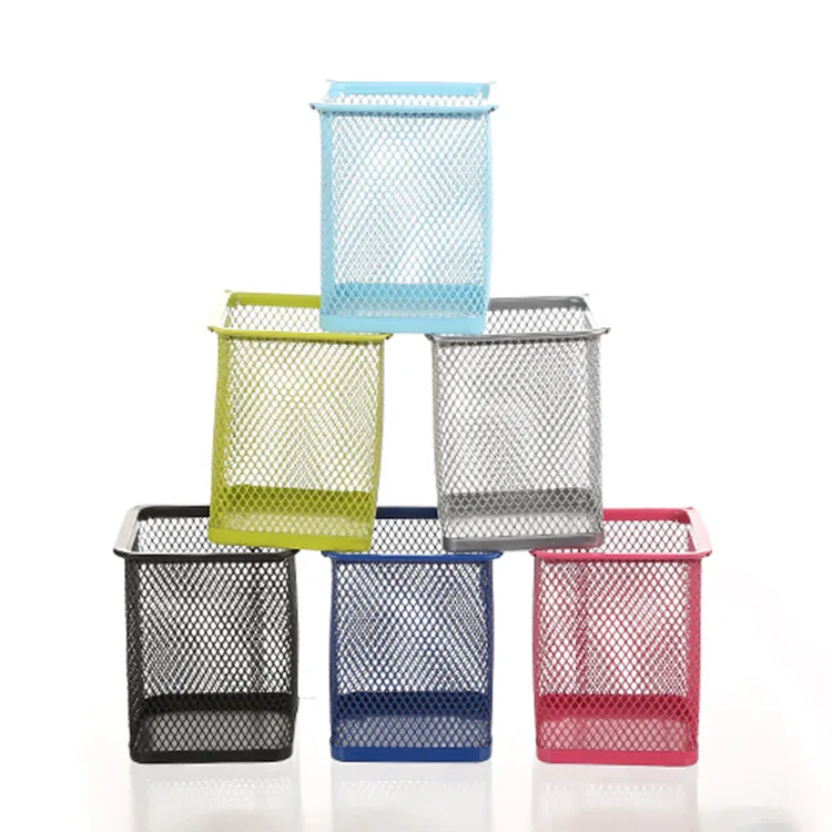 Mesh Style Metal Pen Holders, Lápis Régua, Desk Organizer, Black Storage, Acessórios de escritório, 1Pc