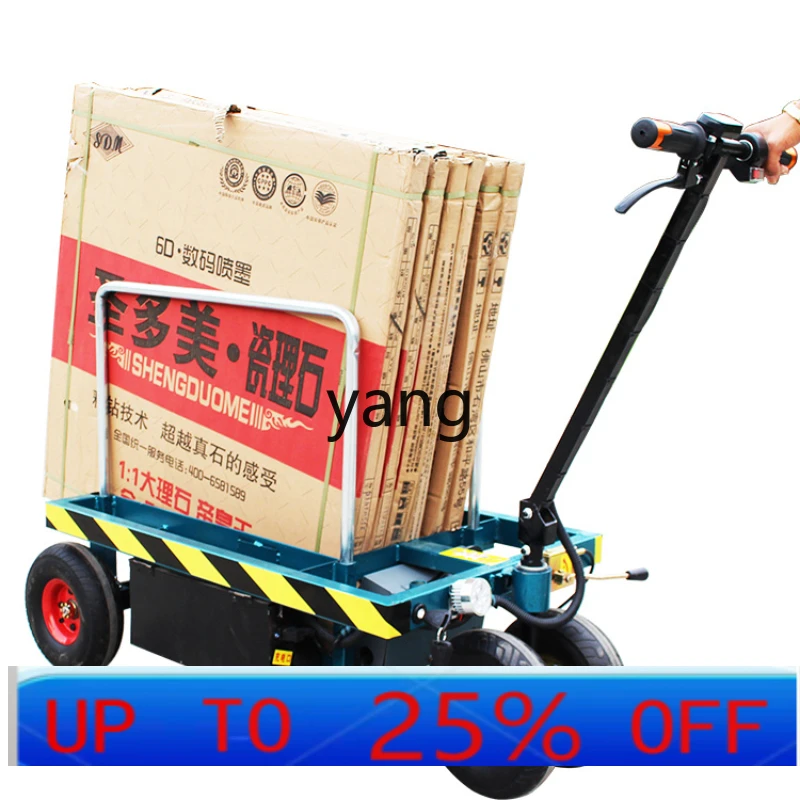 KHH Electric Folding Flat Plate Handling Tile Building Materials Hand Push Trolley Small Trailer Portable