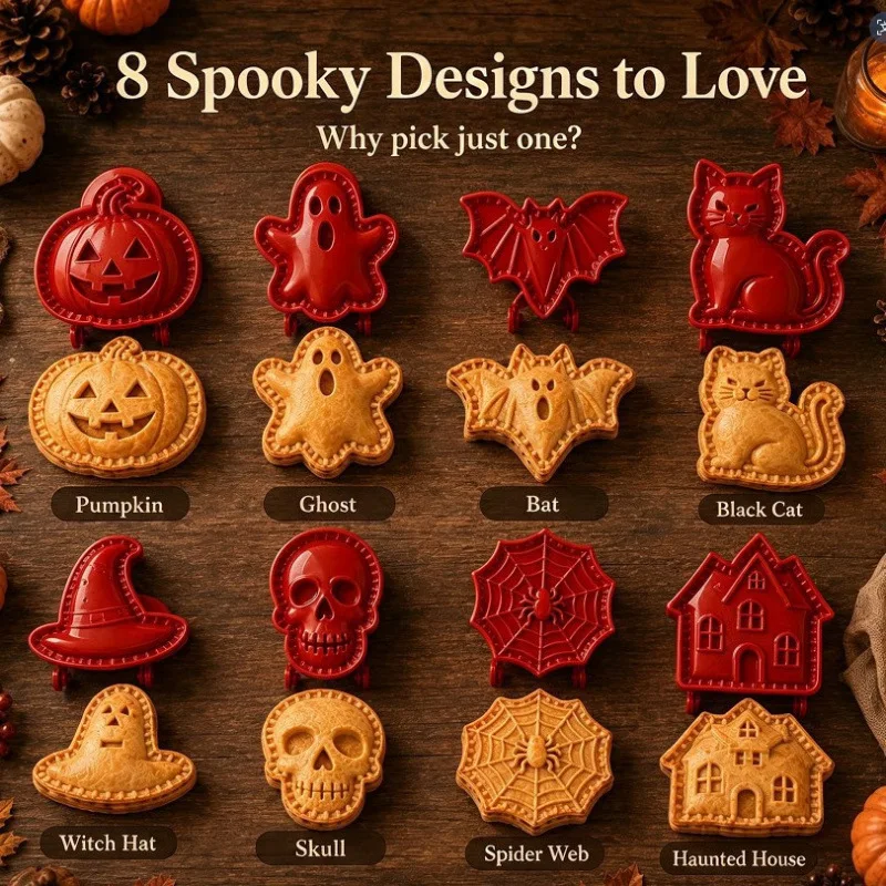 Halloween Mini Hand Pie Mold Bat/Pumpkin Head/Skull/Ghost/Kitten Cookie Cutters—Halloween Party Supplies