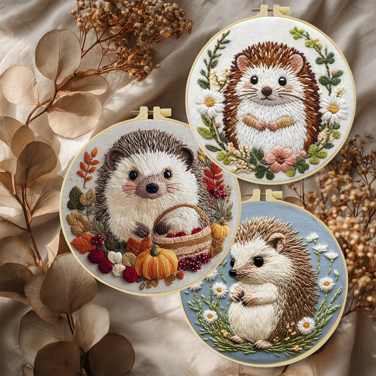 3-teiliges DIY-Stickmaterial-Set für Anfänger, inklusive Nadeln, Fäden, Stick-Starter-Kit, Kreuzstich-Kunst als Geschenk. – Detail 2