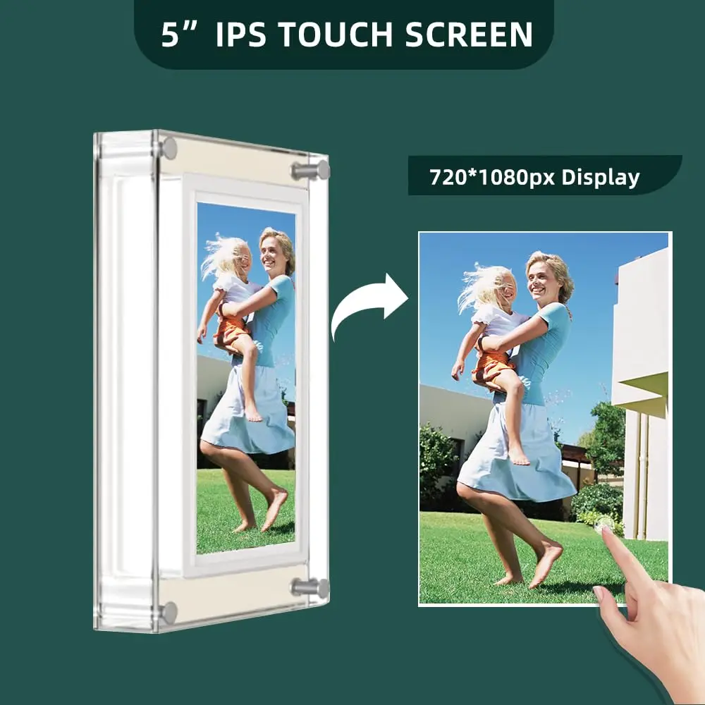 15.6 Inch Portable Use Digital Photo Frame Easy Setup to Play Photos and Videos WIFI Acrylic digital photo frame