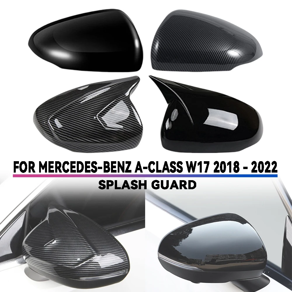 

Глянцевое черное углеродное волокно для Mercedes Benz A-Class W17 2018-2022, накладка на зеркало автомобиля, автомобильные аксессуары, внешнее украшение