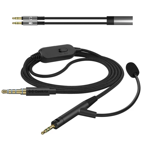 Imagen 2 del producto Cable para auriculares Geekria Boom Mic compatible con auriculares ATH M70X M60X M50X