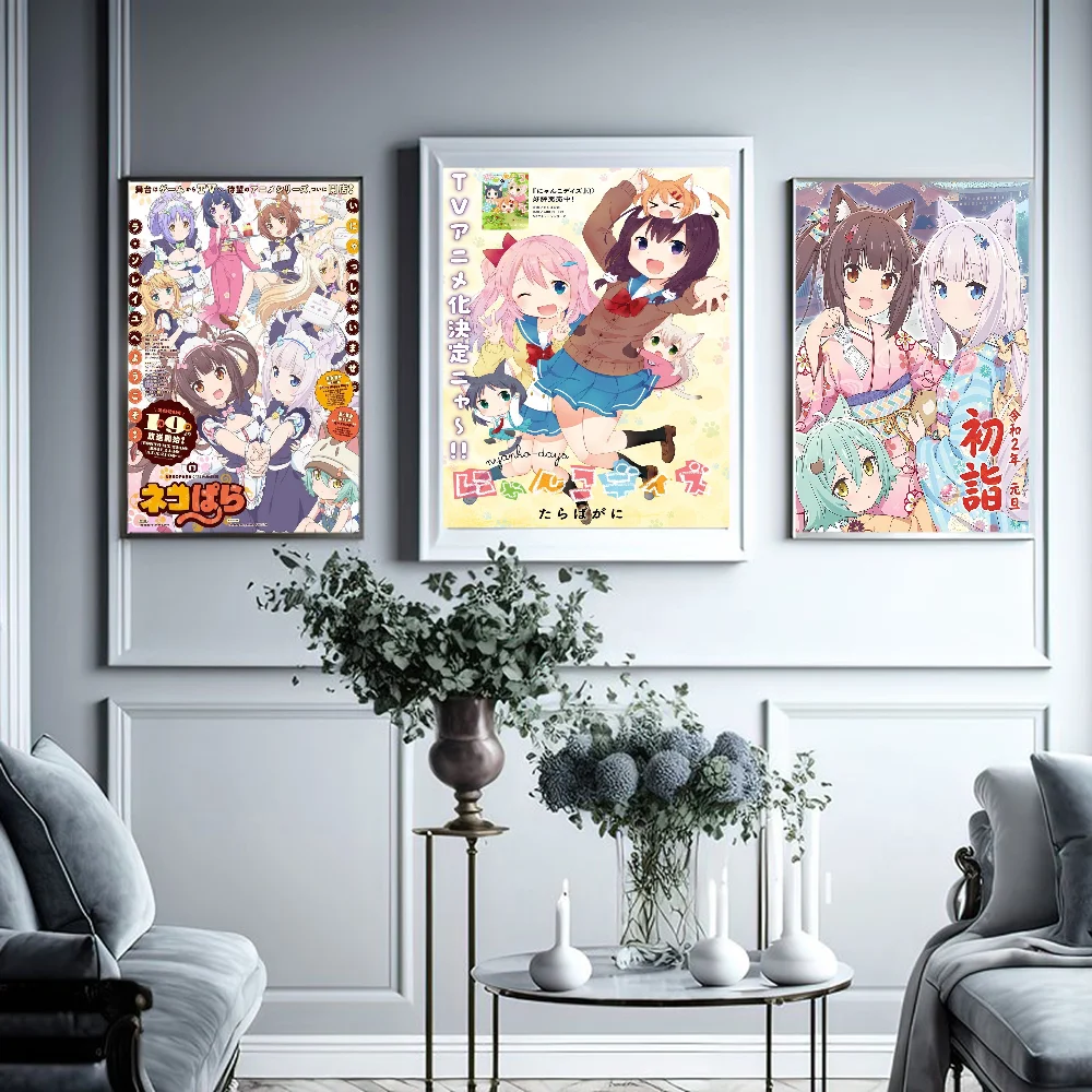 Nekopara Neko Para Chocola Vanilla Anime Classic Anime Self-adhesive Art Poster Whitepaper Prints Posters Artwork Art Wall