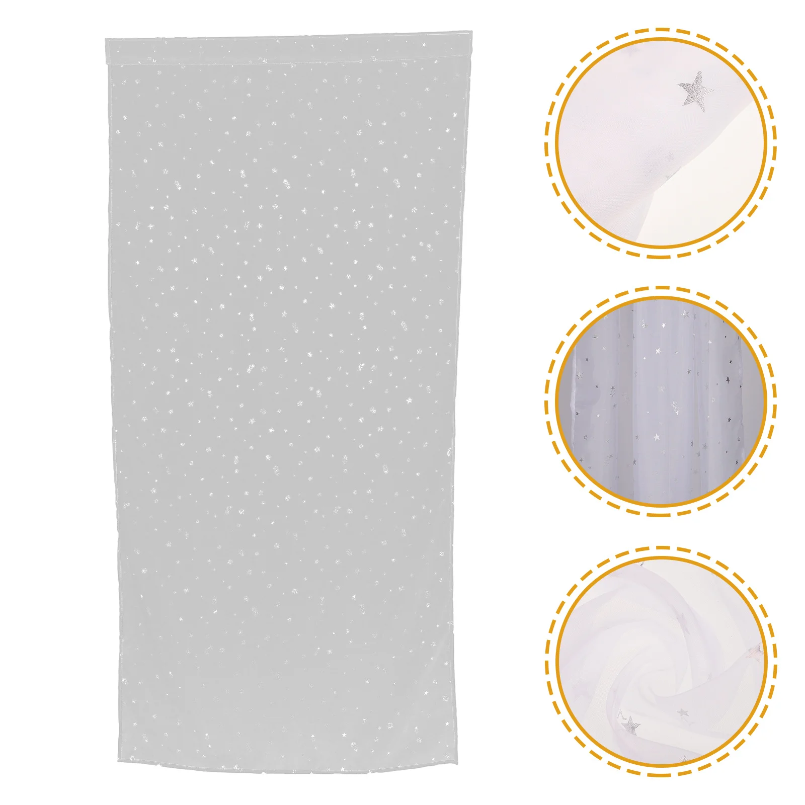 Przezroczyste zasłony z motywem gwiazd, dekoracja okienna, białe, 100x200cm, romantyczne, brokatowe, przezroczyste zasłony okienne, do sypialni.