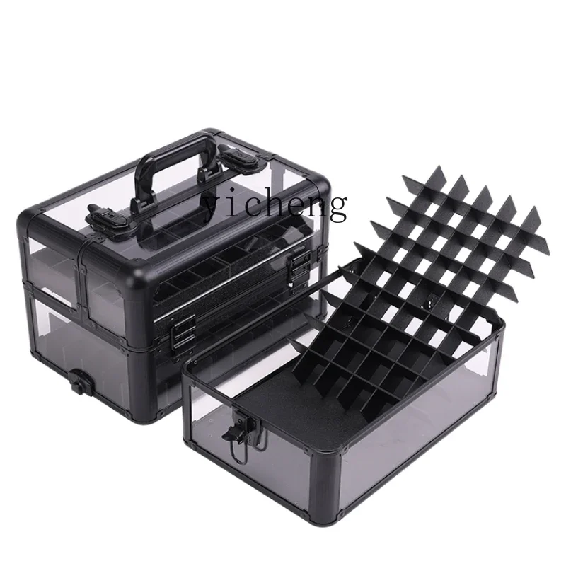 YY-Grand étui cosmétique portable pour vernis à ongles, stockage de tatouage, pigment acrylique transparent