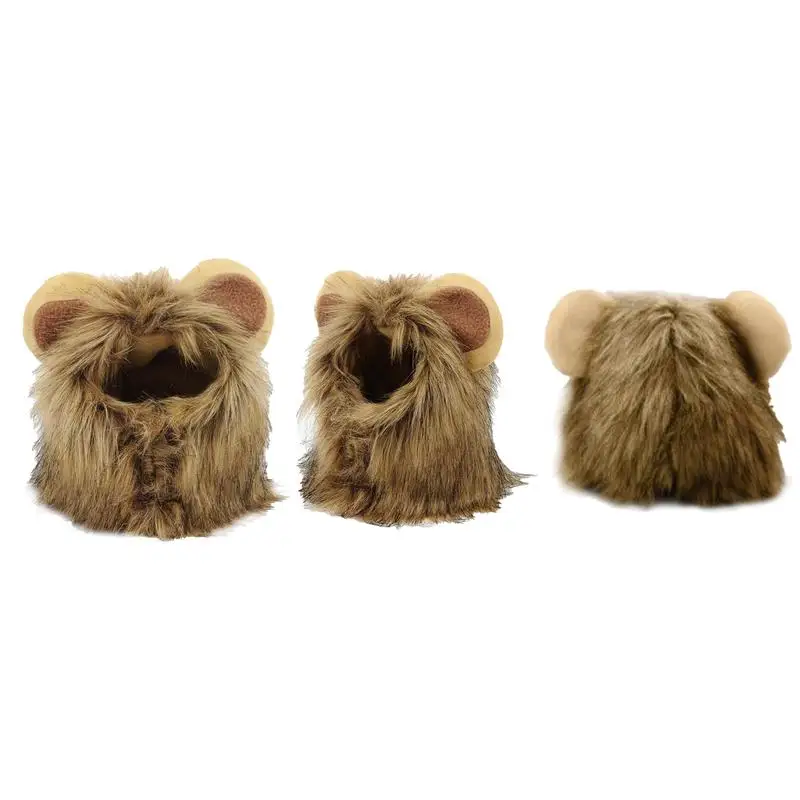 Cat Lion Mane Pet Costumes Hat Fancy Lion Hair Cat Clothes Dress Fancy Lion Hair Cat Clothes Dress Funny Pet Cosplay Wig Caps