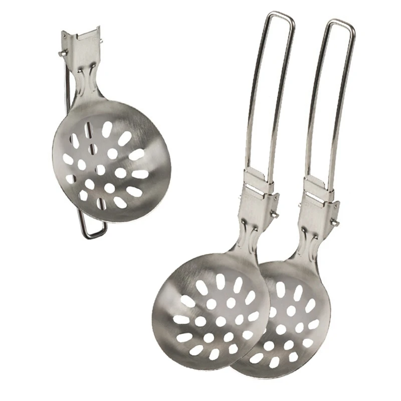 

ABHS-Kitchen Outdoor Camping Soup Spoon Mountaineering Backpacker Portable Pot Soup Spoon Portable Folding Soup Spoon