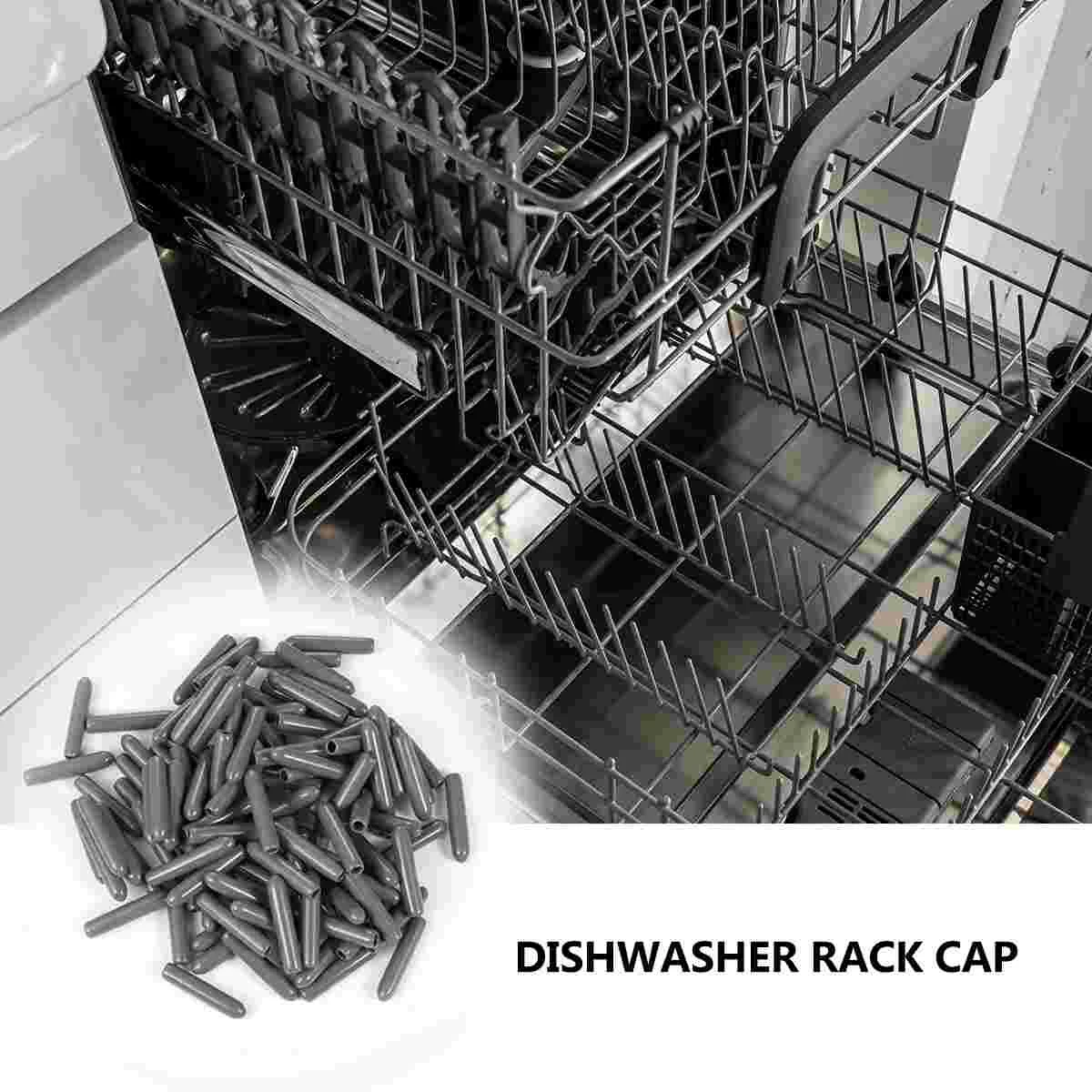 Dishwasher Rack Tip Caps Round Wire Cap Repair Tine Cover Prong Tips End Replacement Protector Baskets Gray Covers Rubber Kit