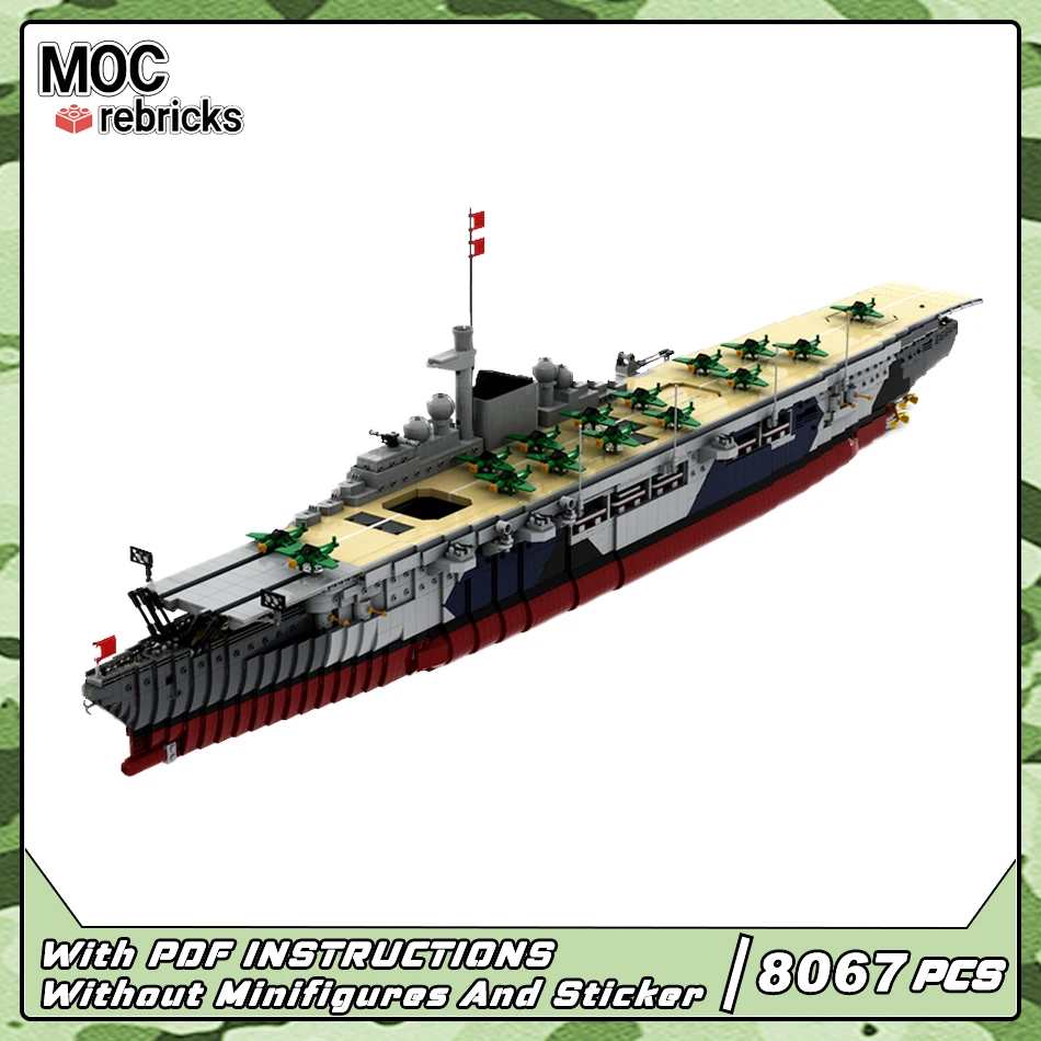 

WW2 Military Graf Zeppelin Aviation Warship German Navy War Weapon MOC Building Block Model DIY Toys Bricks Sets Kids Xmas Gifts