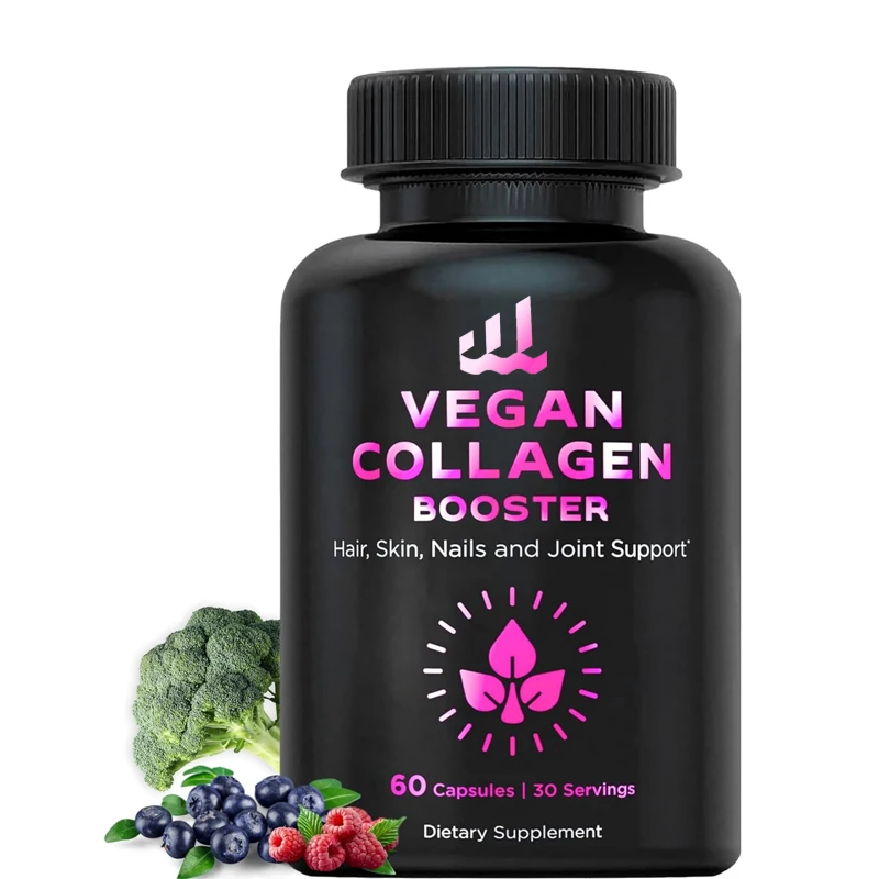 

Vegetarian collagen booster - supports hair, skin, nails, and joints - contains hyaluronic acid -60 capsules