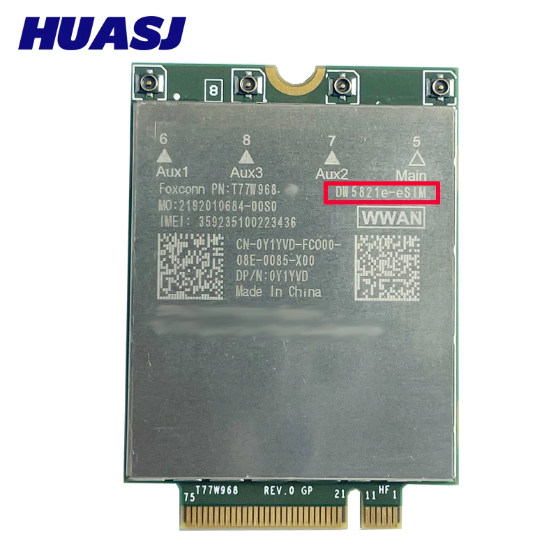 T77W968 DW5821e- eSIM LTE Cat16 4G moduł karty WWAN dla 5420 laitude 5424 7424 wytrzymała 7400 szerokości geograficznej USB3.0 Adapter