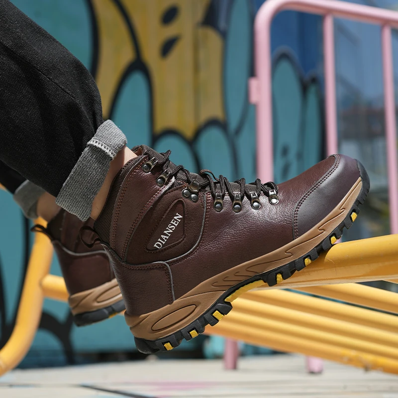 Waterproof Men Work Shoes Steel Toe Cap Safety Boots European Standard Anti-smash Anti-puncture Men Shoes Safety Boots