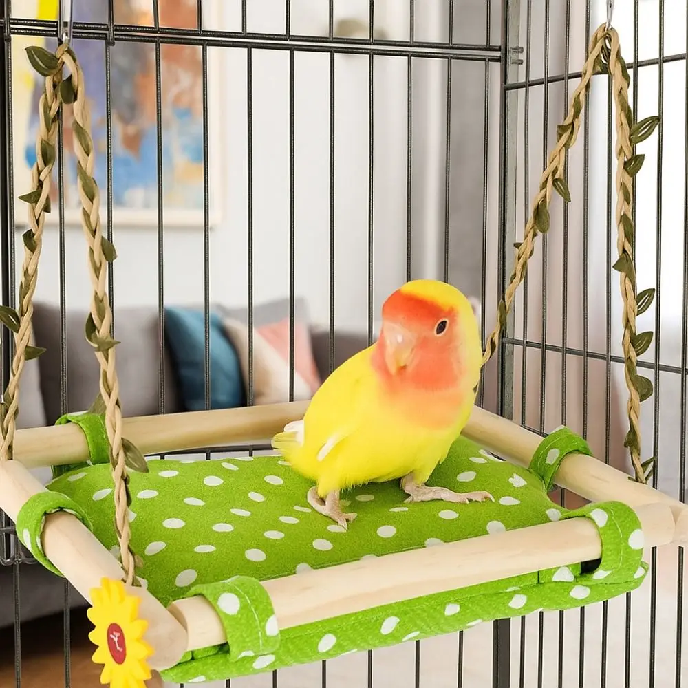 

Bird Habitats Bite Resistant Bird Hanging Hammock Removable Stable Bird Swing Toy Breathable Bird Cage Perch for Bird Cage
