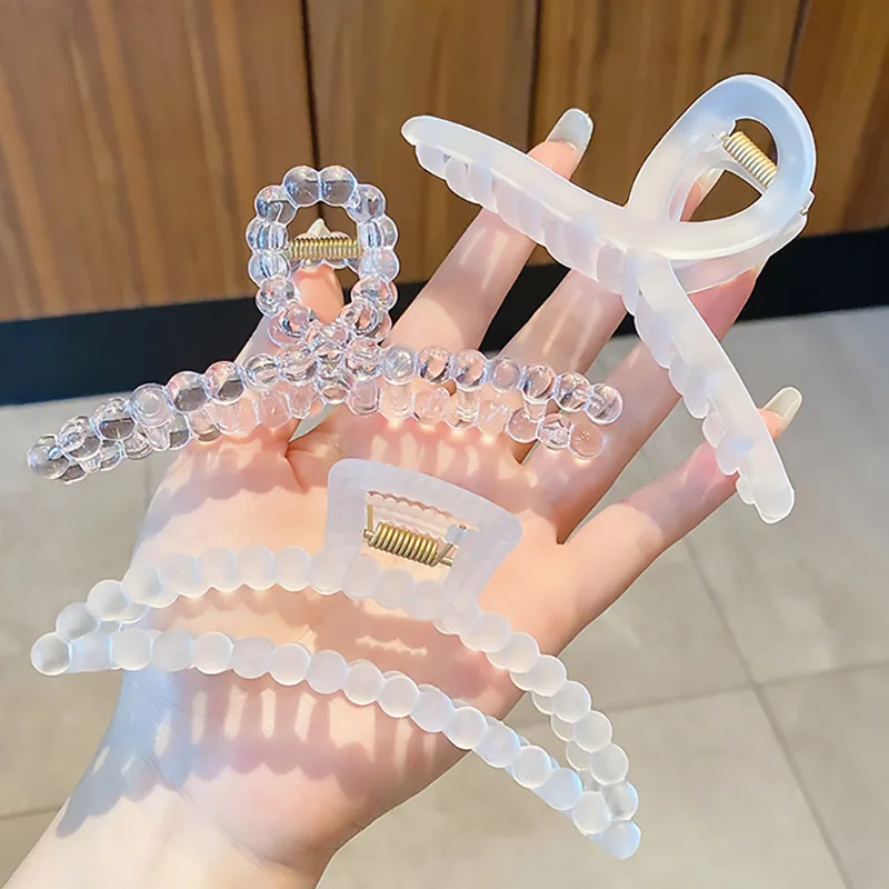 

4.3-inch large clear claw hairpin, suitable for women and girls, suitable for thick and thin hair, fixed hair, travel