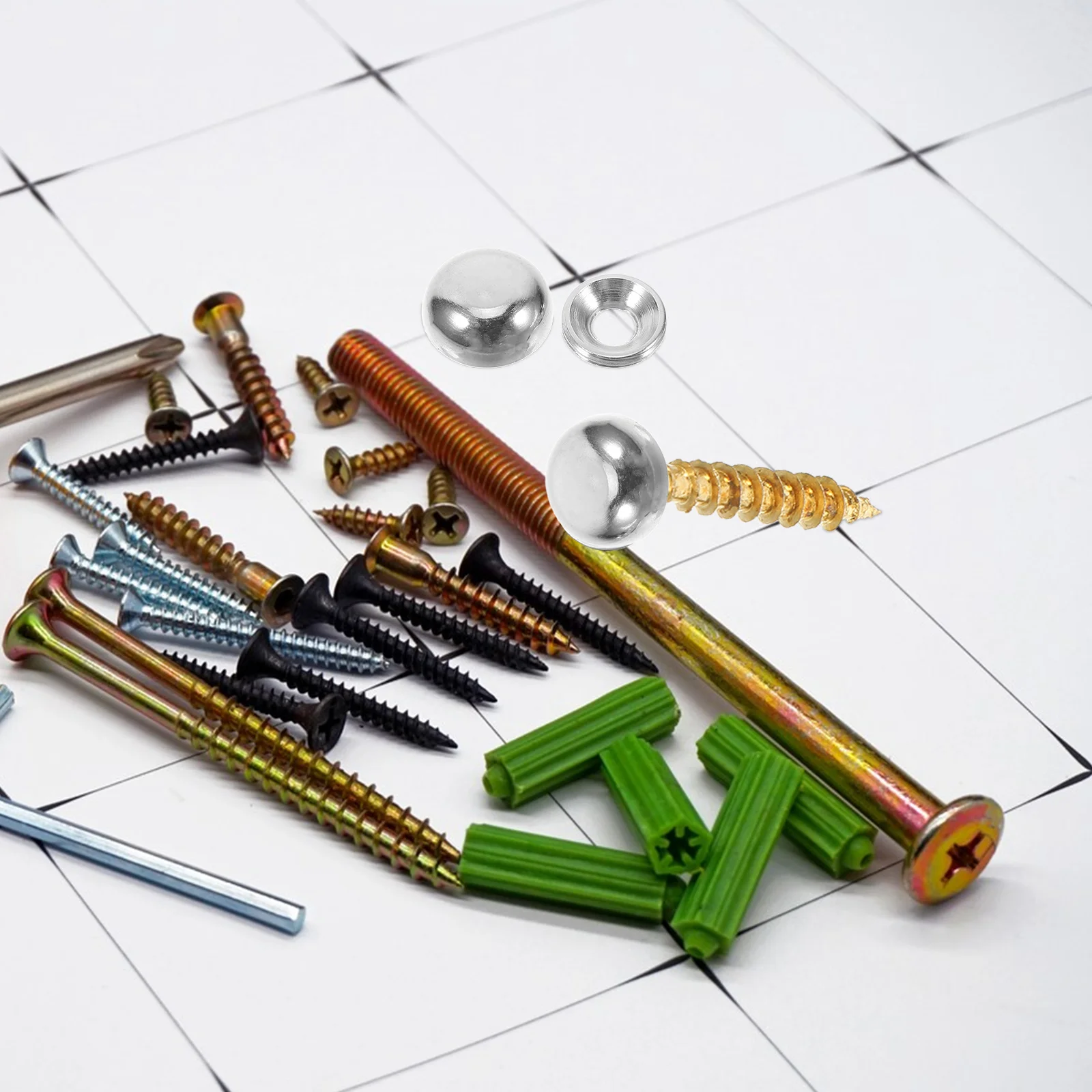 

8Pcs Decorative Screw Caps Self Tapping Screws for Wall Decorative Hardware Cap Screw Fasteners for Wall