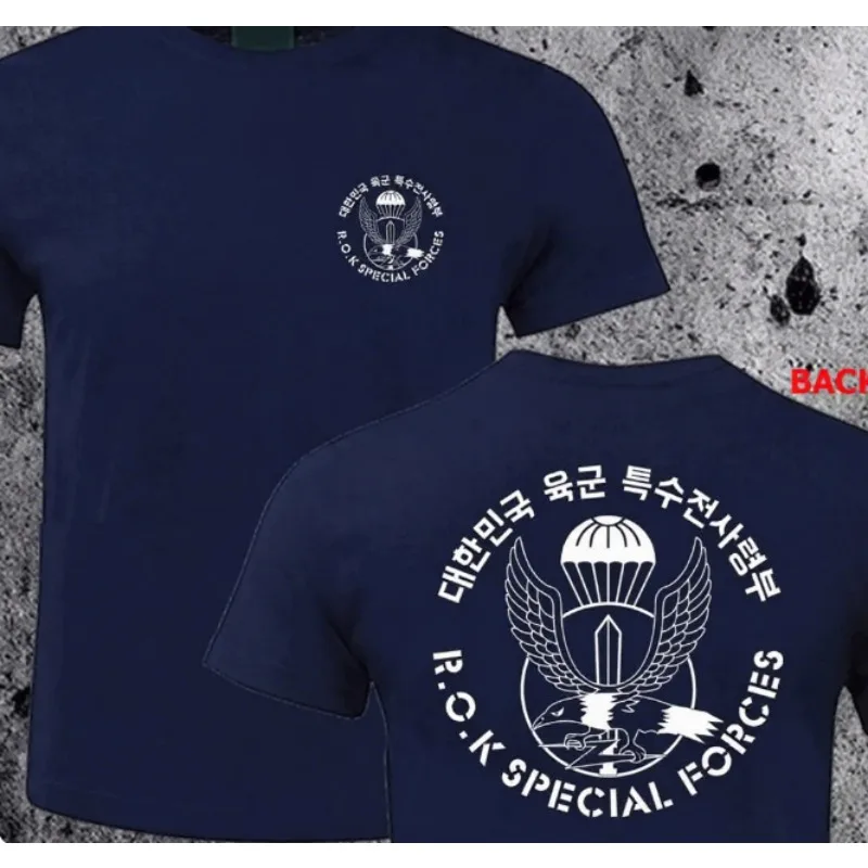2026 Double‑Sided Eagle Parachute Emblem Printed T‑Shirt Unisex Men Tactical‑Style Cotton Short‑Sleeve Casual Streetwear Tee